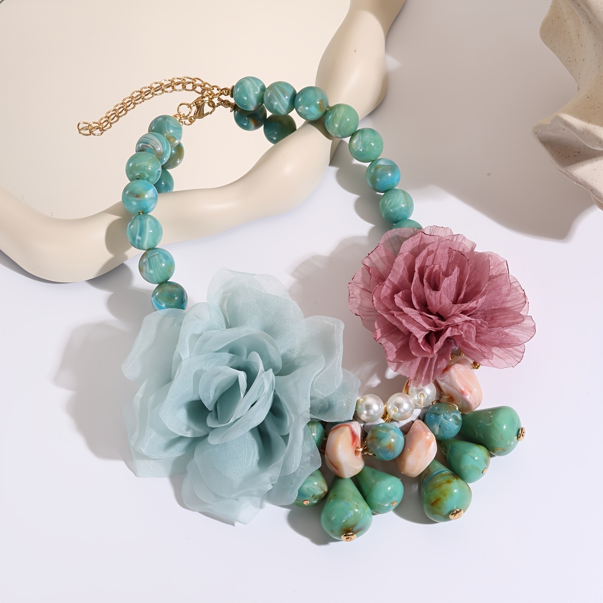 TEMU Pastoral Design Necklace, Full Of Atmosphere, Adjustable , Fits Different Neck Sizes, Comfortable And , Retro Literary Style, Easily Enhances