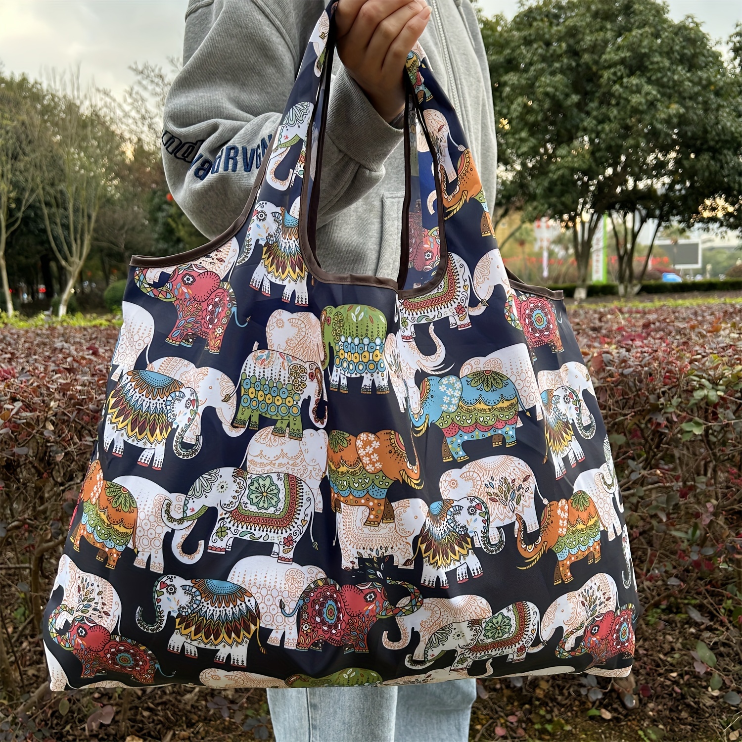 TEMU High-quality Large Capacity Tote Bag - Lightweight, Foldable Shopping Bag With Digital For Daily Commute