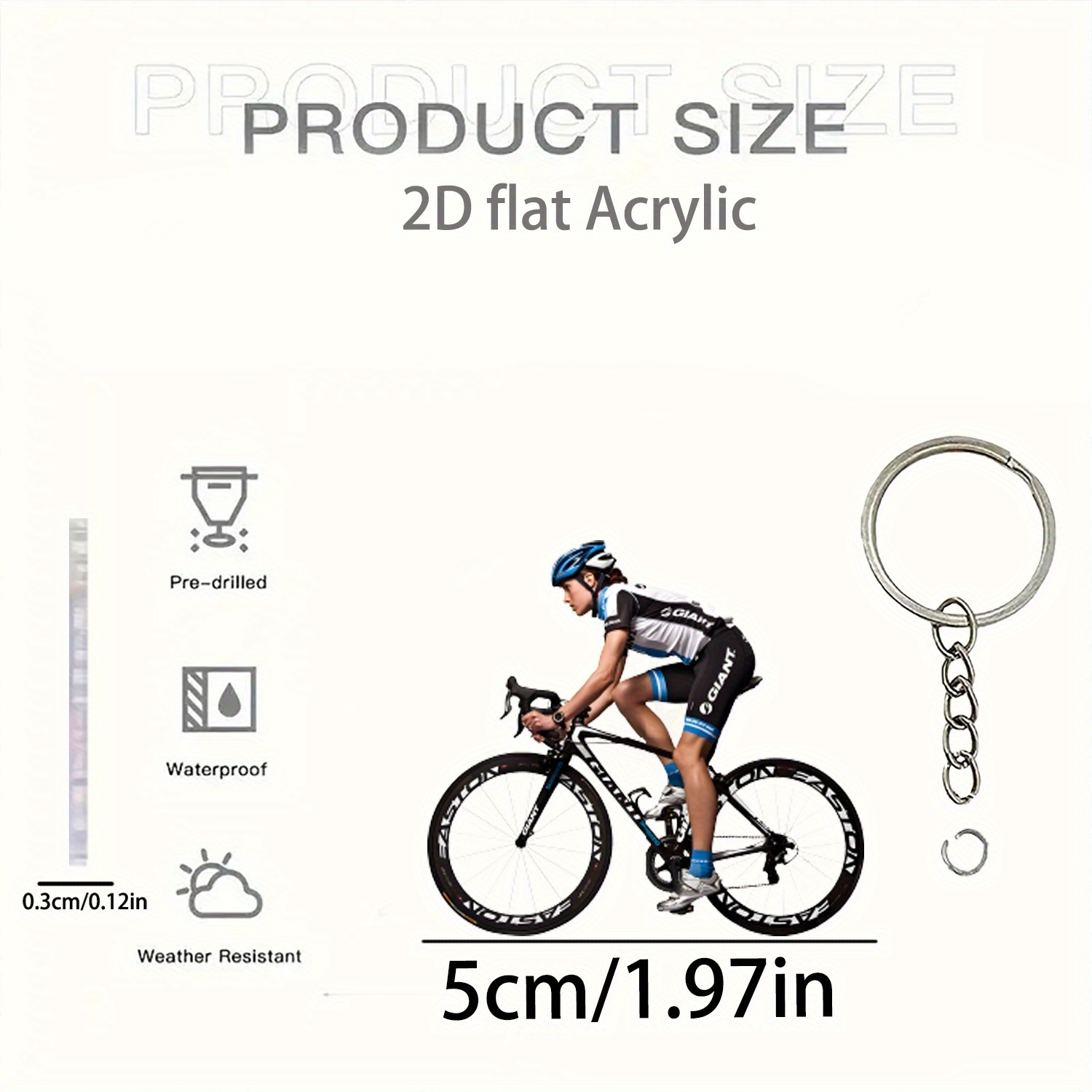 TEMU 2d Flat Acrylic Cycling Sports Enthusiasts Halloween Christmas New Acrylic Ornaments, Car Rearview Mirror Ornaments, Creative Car Interior
