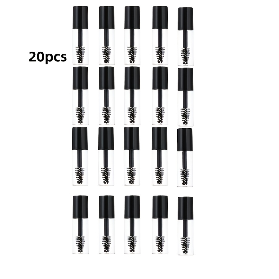 E-shop 5/10/20 Stück Leere Mascara-Tuben mit Wand, 0,1 fl.oz Mini Leere Mascara-Flaschen mit Bürsten-Gummieinsätzen, Kleine Größe,