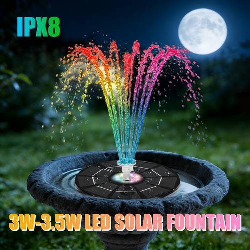 solar power fountain pump led solar drinking water pump for bird bath solar power water pool fountain with durable solar panels in plastic different nozzles diy pump for garden water features decor ipx8 3w 3 5w