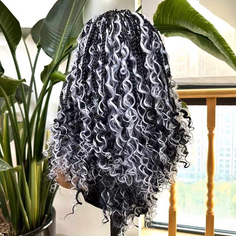 Short Boho Braided Wigs Women Full Lace Front Braided Wigs
