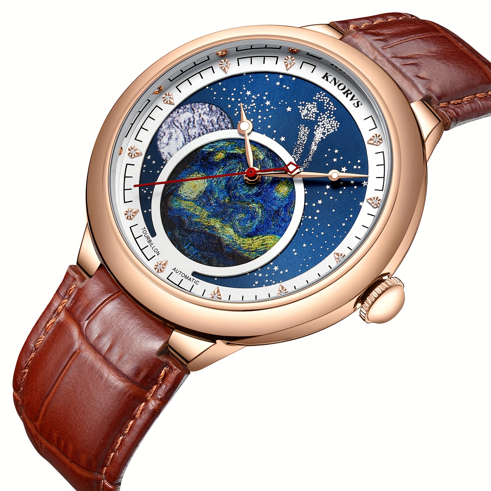 TEMU Knorvs Men's Watches, Fully Automatic Mechanical Watches, Mechanical Watches, Business Men's Watches, Luminous Men's Watches