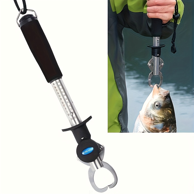 Stainless Lip Clamp Tool Lip Gripper With A Weighing Scale And Measuring Tape, Professional For Holder And Gripper, And Release Ideal Gift For Father's Day Outdoor Fishing, Without Battery