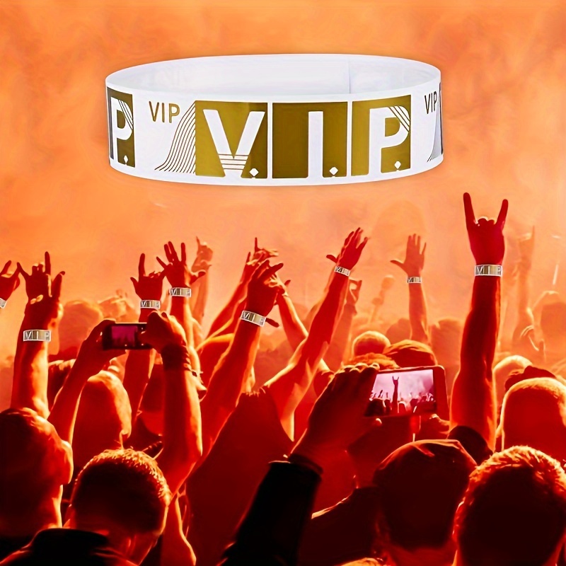 

200pcs Wristbands - Waterproof, Lightweight Pvc Bracelets With "vip" Print For Parties, , Clubs, Amusement Parks & Festivals, Wristbands For Events