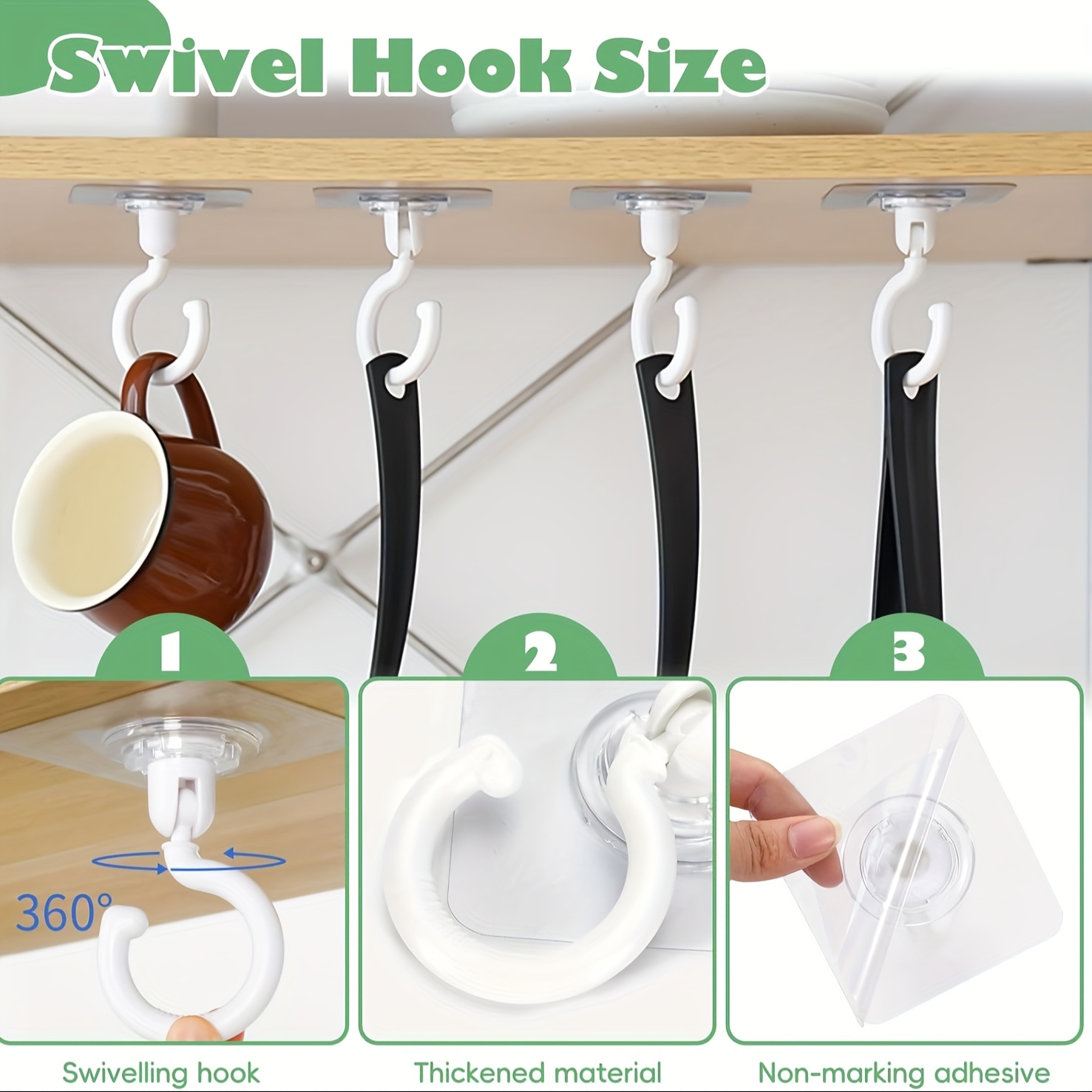heavy duty no drill ceiling hooks 360° rotating Temu Australia