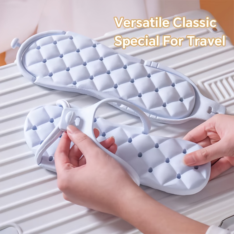 Par de Zapatillas Plegables para Viaje y EVA Todo-* Rápido  Antideslizante con Diseño de Masaje, Correa Ajustabl