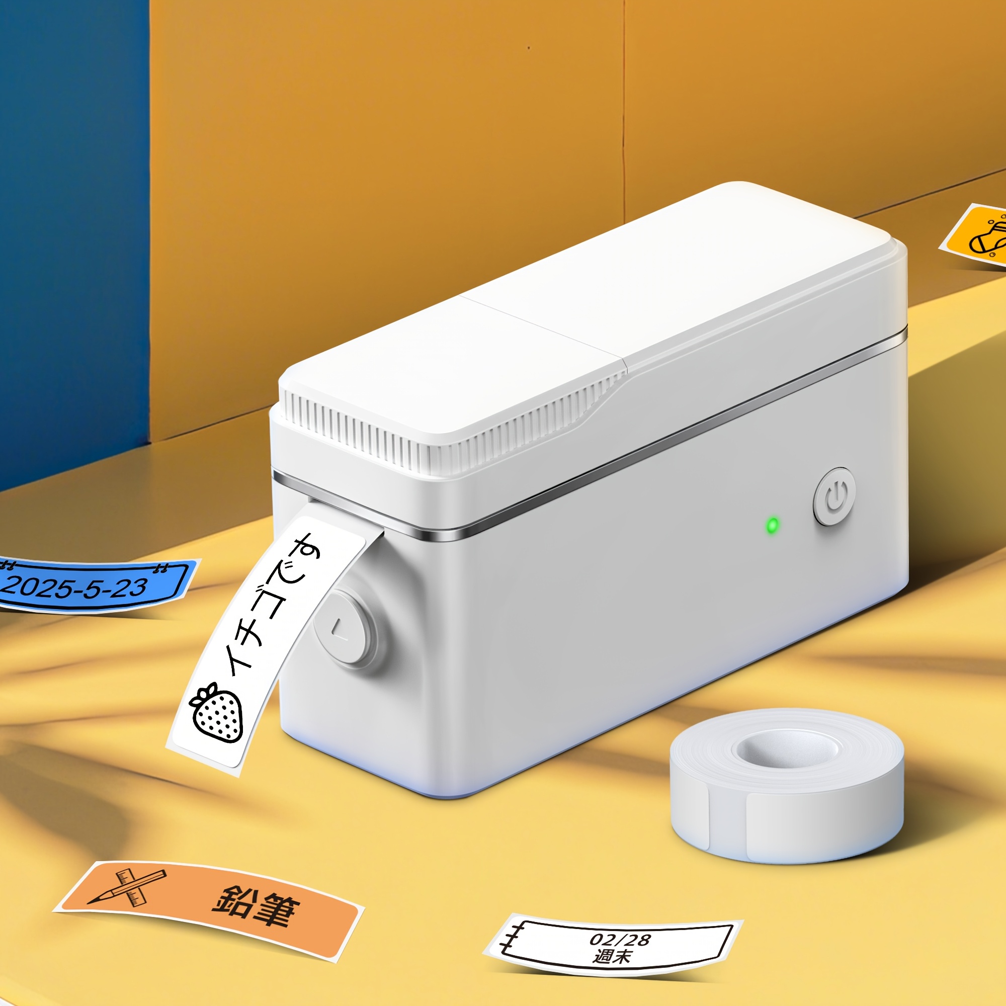 portable wireless label maker printer no   direct thermal printing ios   app compatible with english chinese characters printer for home office receipts inventory   label tape roll p31