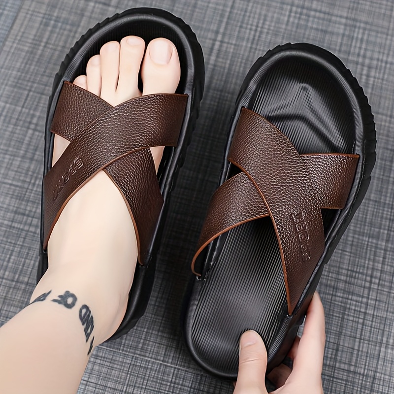mens summer slide sandals casual thick sole beach slippers breathable comfortable eva material open toe design for outdoor daily wear and casual attire summer sandal details 4