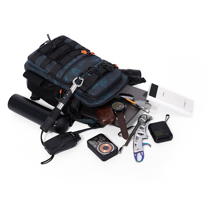 Men's Camouflage Crossbody Fishing Backpack, Outdoor Functional Bag