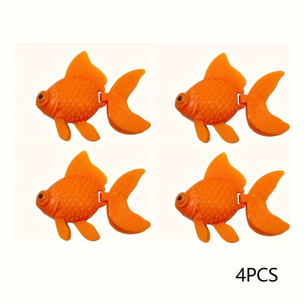 Image of 2/4pcs Vibrant Orange Goldfish - Realistic Floating Artificial Aquarium Decor, Durable Pvc Fake Fish For Lifelike Tank Ambiance