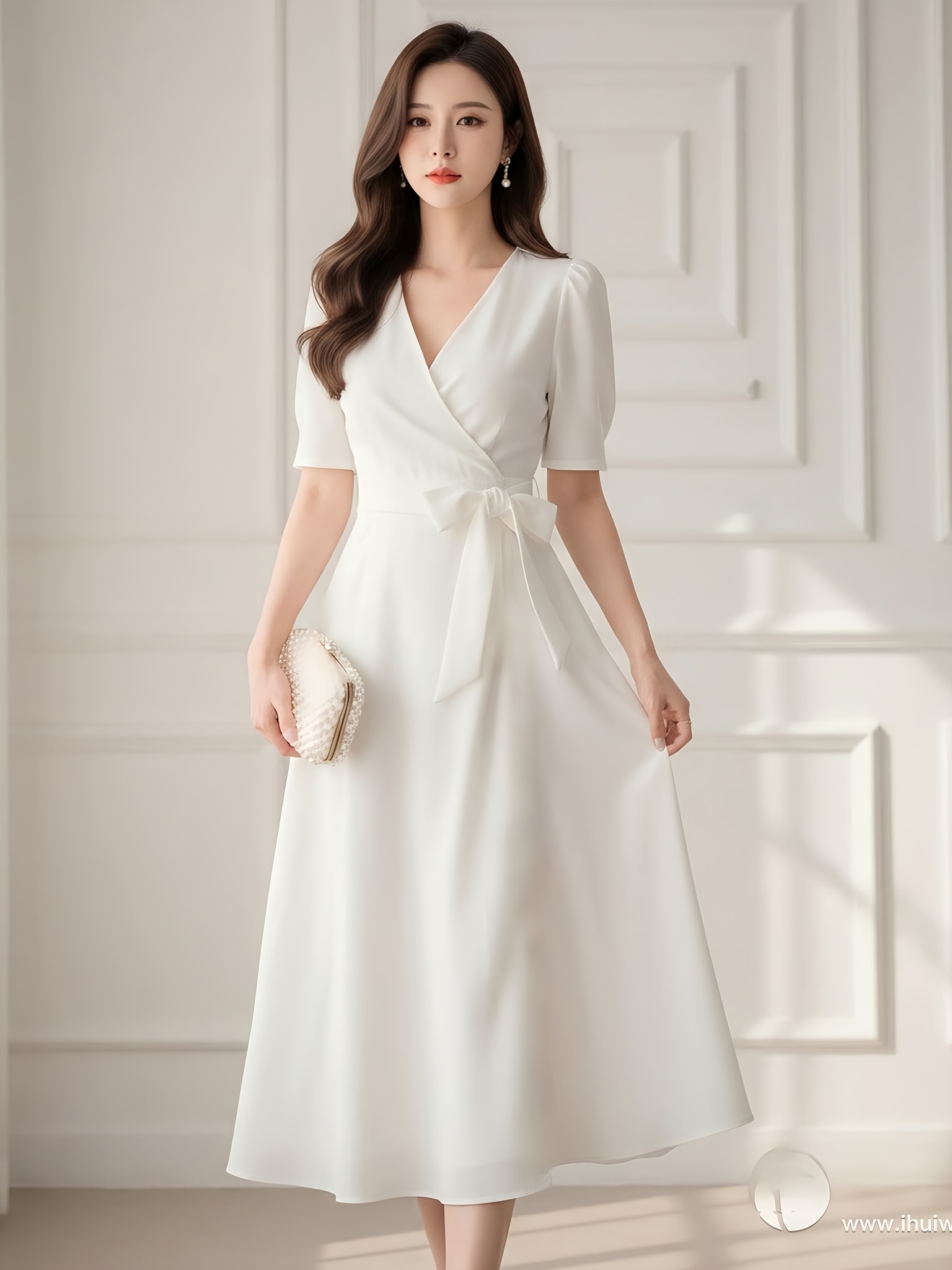 Summer Korean Pink Long Dress for Women Elegant Dress for Wedding * Dress  Formal Graduation Dress White