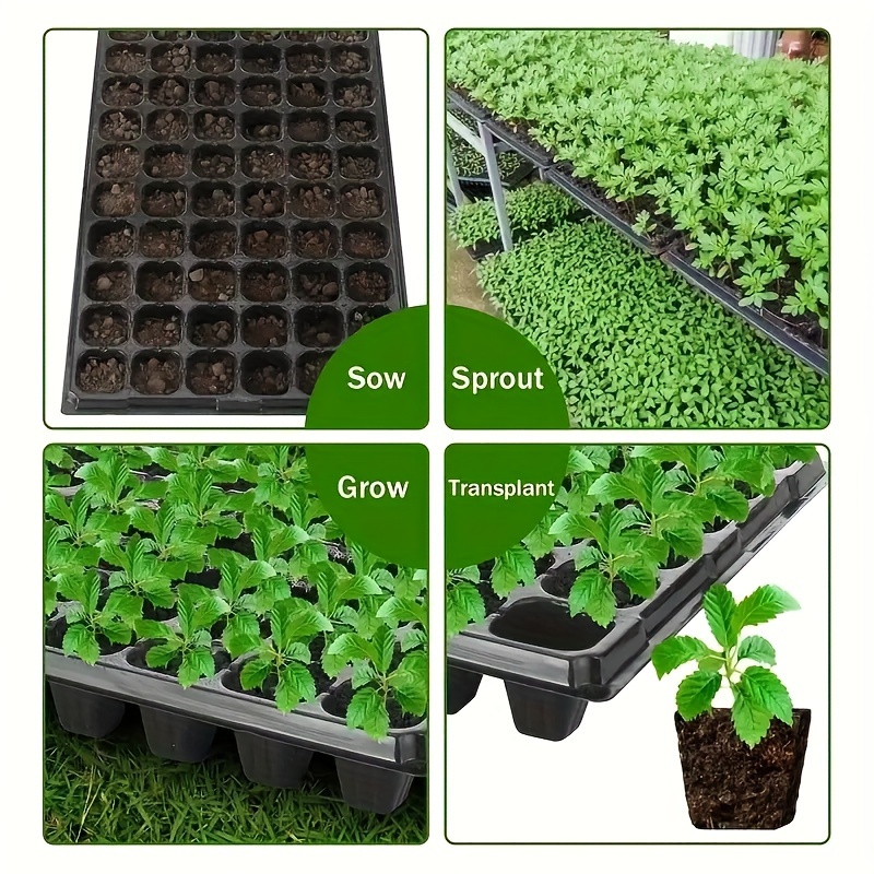 

5pcs Germination Trays For Garden, 72-cell Seedling Starter Plaid Pattern, Lightweight Pet Material With Drainage Holes, Ideal For Vegetable Planting And Propagation