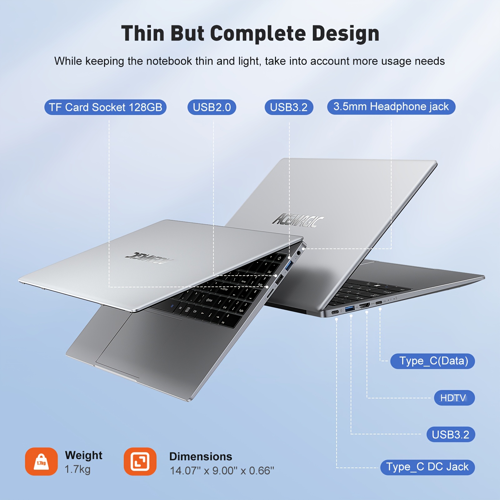 15.6-inch Metalen Behuizing Laptop | 39.62 cm FHD 1080p 16 GB DDR4 512 GB SSD Intel Quad-Core N95 Lichtgewicht Notebook met WiFi Wireless 5.0