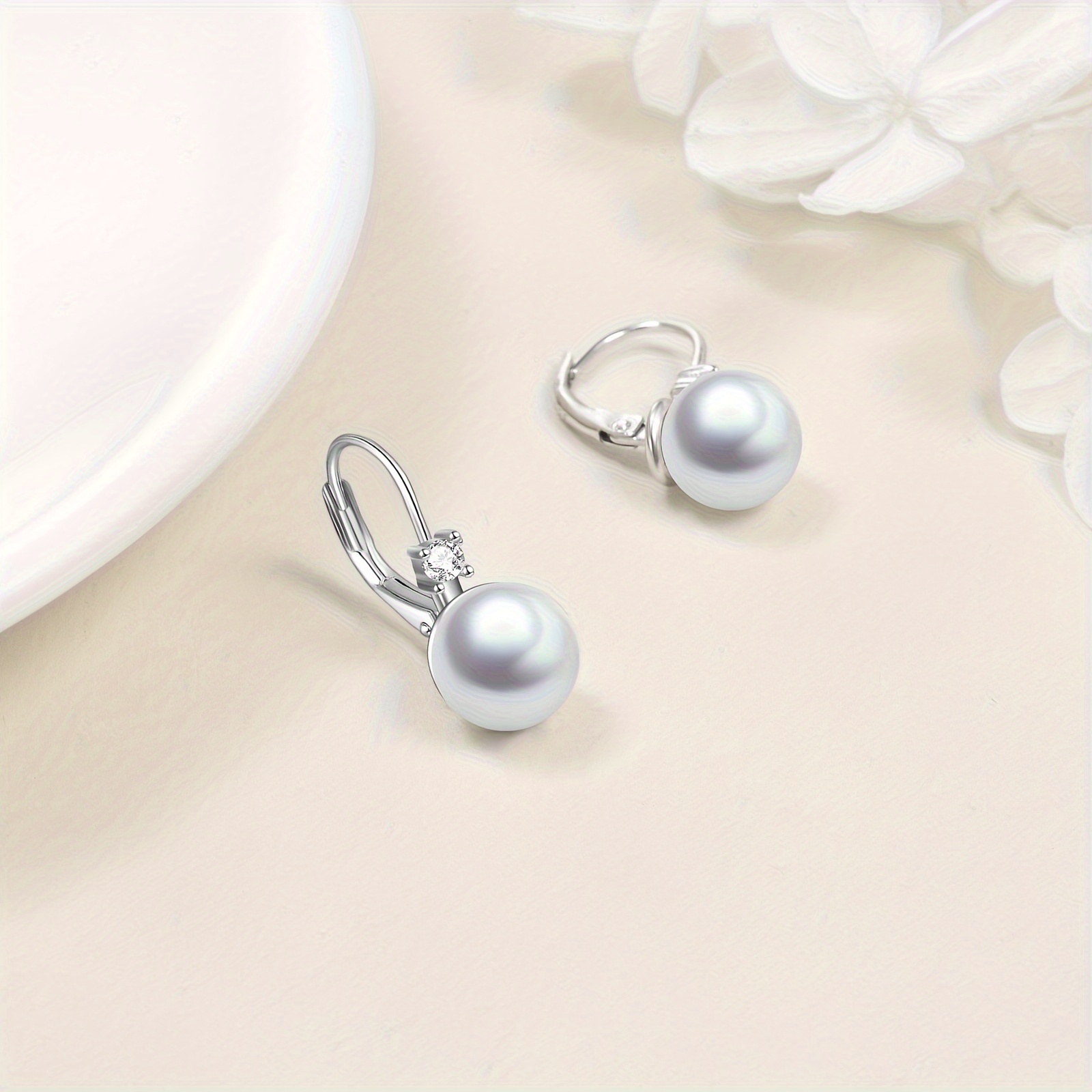 925 sterling   earrings for women drop earrings pearl jewelry gifts Product details 2