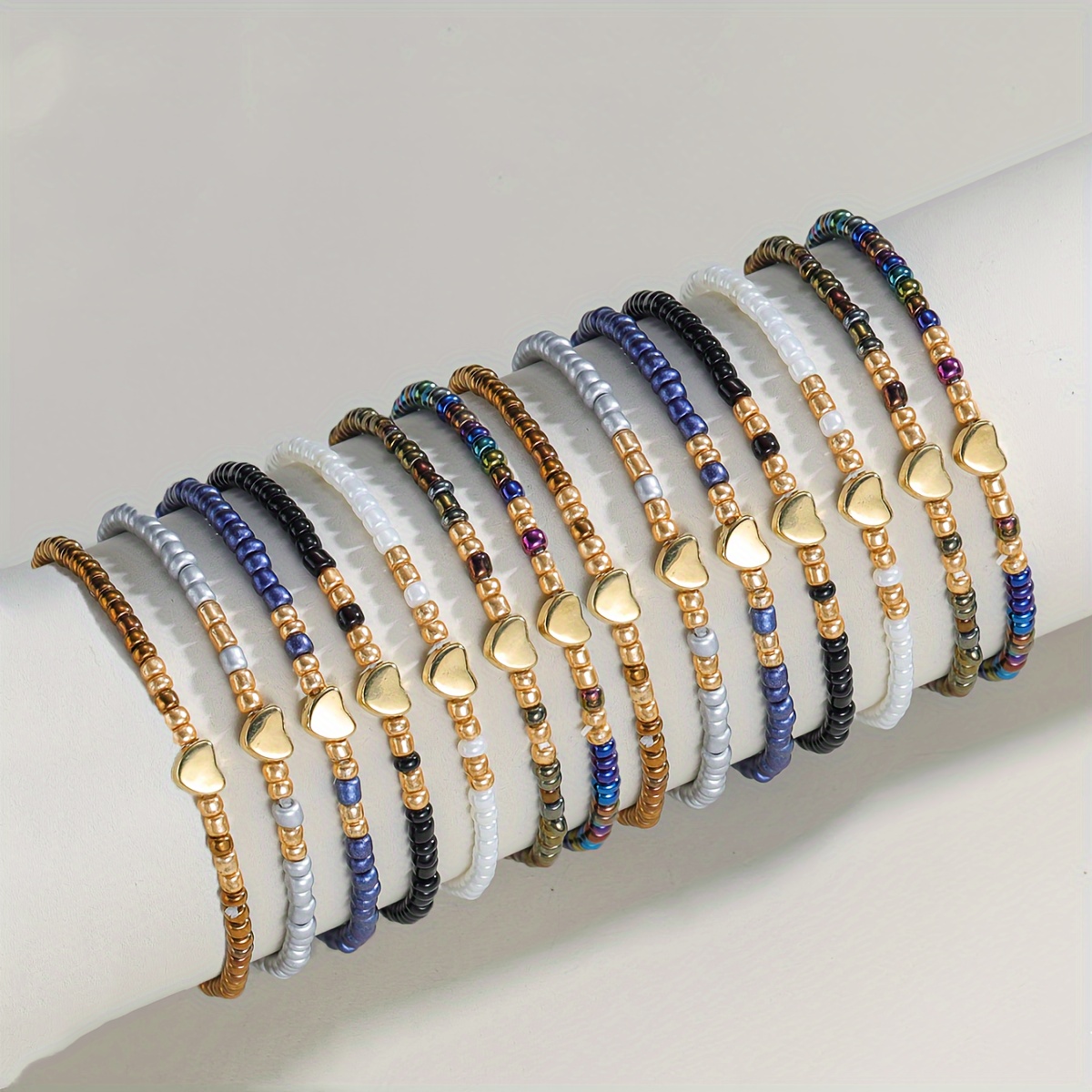 TEMU 14pcs Y2k & Bead Bracelet Set, Stackable Jewelry Gift For Valentine's Day