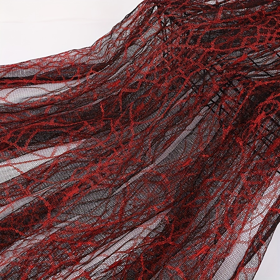 Image of 1pc 1.6x1meter Soft Web Lace Tulle Fabric Sewing Tablecloth Scarf Material Event Party Halloween Decoration Diy Craft Lining Cloth