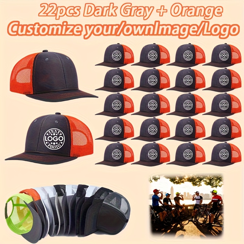 22pcs Customizable Classic Trucker Hats with Your Logo