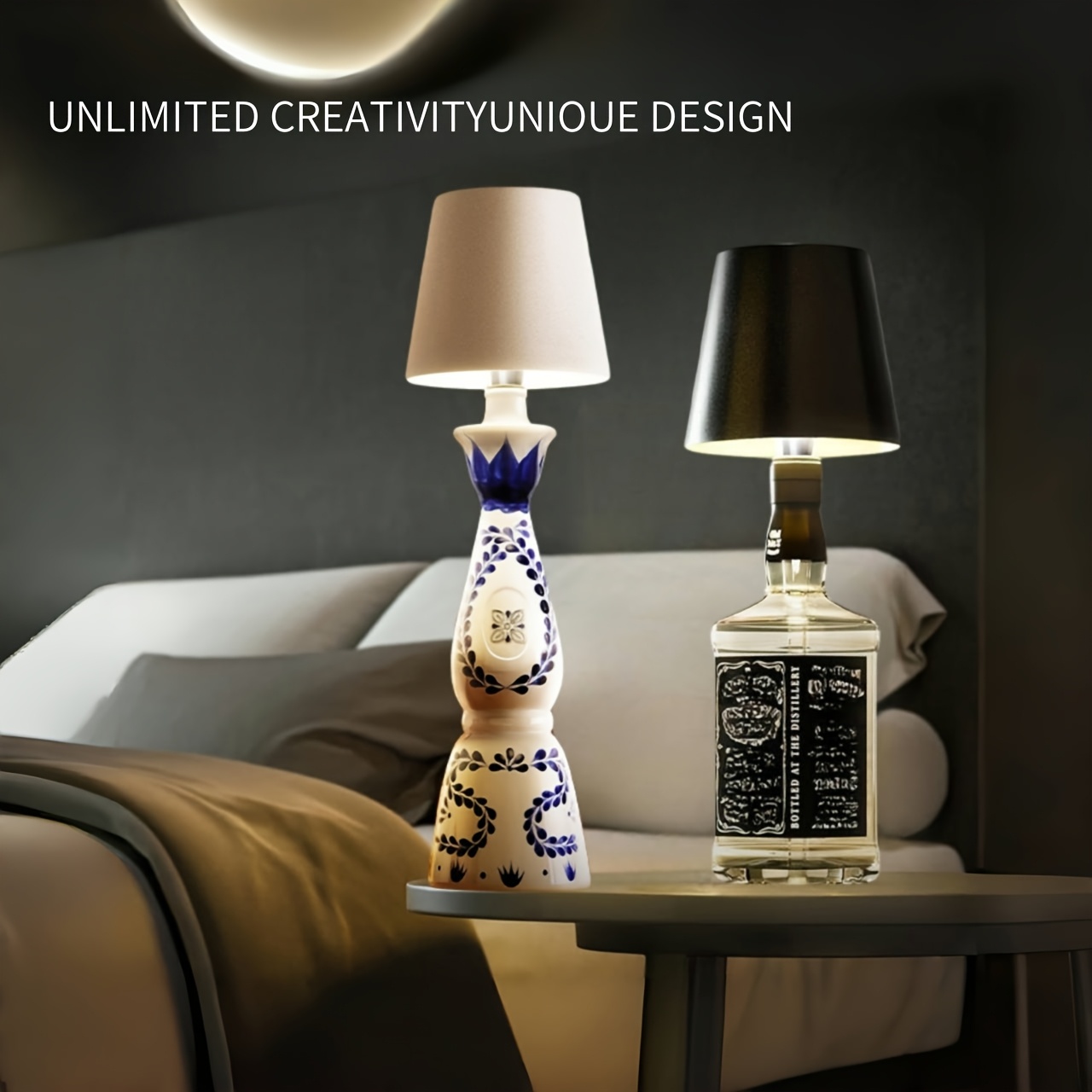 wireless wine bottle light 3 color temperatures wine bottle lampshade for office furniture lights desk lamps suitable for   bottles details 0
