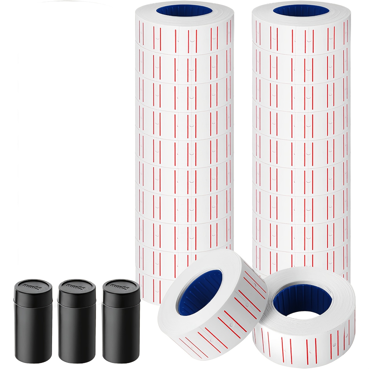 TEMU 20 Rolls White And Orange Price Gun Labels For Mx-5500 Label Maker White Pricemarker Stickers And 3pcs Refill Ink Rolls