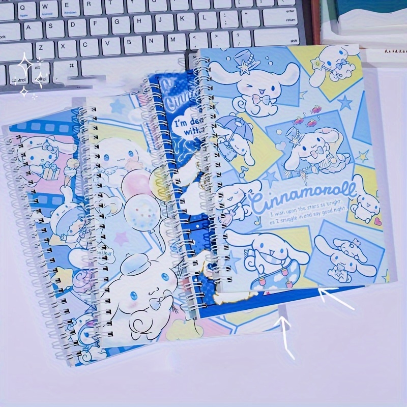 

1pc Carnet Spirale Sanrio Cinnamoroll A5, Journaux de Scolaire Mignons avec Pages Lignées, Papeterie Kawaii pour Étudiants