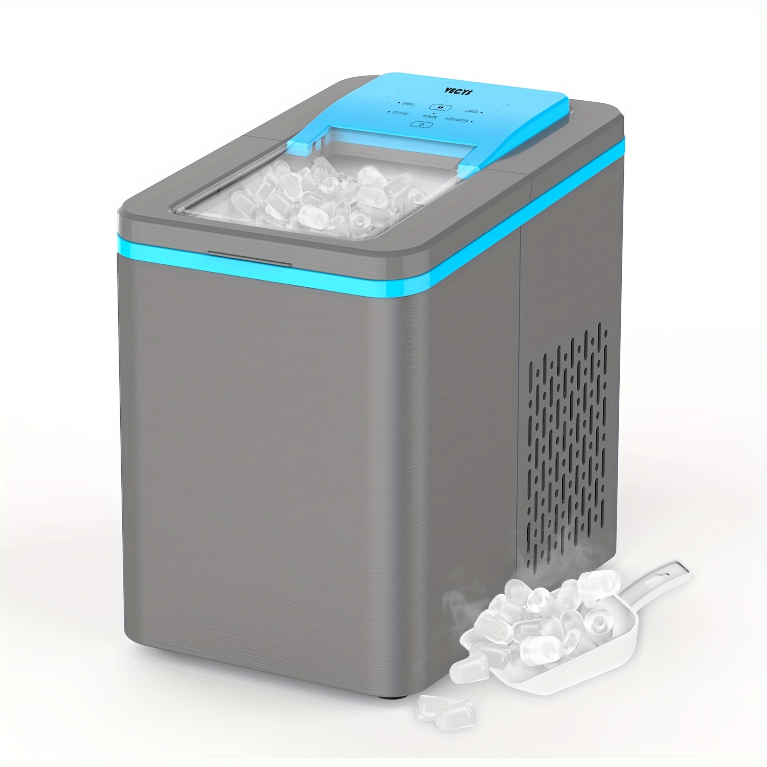 TEMU Countertop Ice Maker Machine, 9 Bullet Ice Cubes Ready In 8 Mins 26lbs In 24 Hours, Self-clean 1.8l Portable Ice Maker With Ice Scoop And Basket, Great For Bar, Party