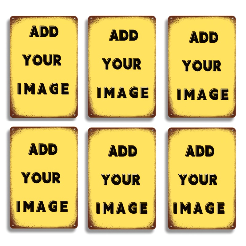 TEMU 6pcs Per Set Custom Vintage Metal Sign, Custom Poster From Your Own Image, Support Portrait, Pet & Landscape Photos, Custom Gift Art Print For