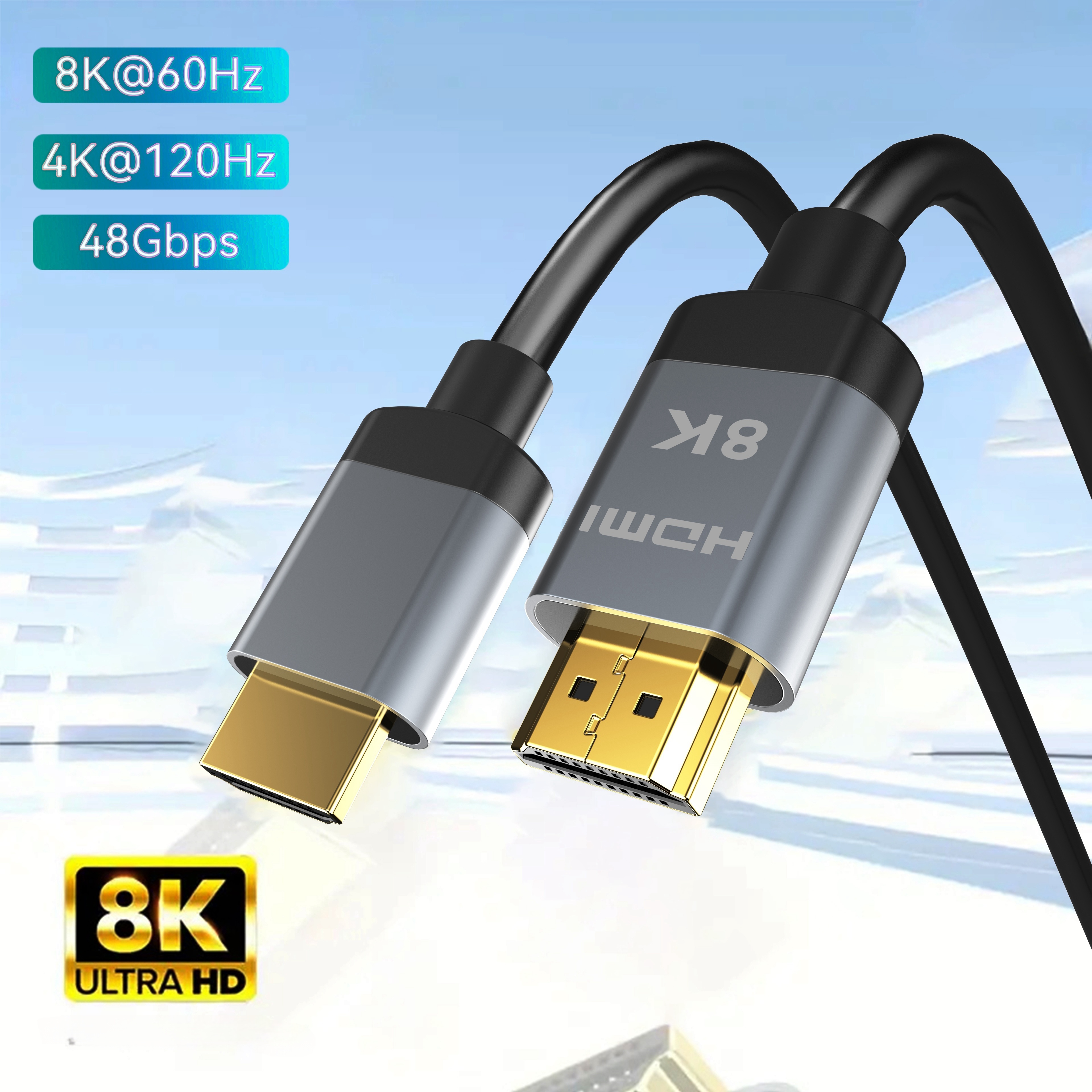 Cable HDMI de fibra óptica de 30 pies, cable HDMI largo compatible con 4K  UHD 60Hz a 18Gbps ultra alta velocidad, adecuado para HDTV/TVBOX/Gaming