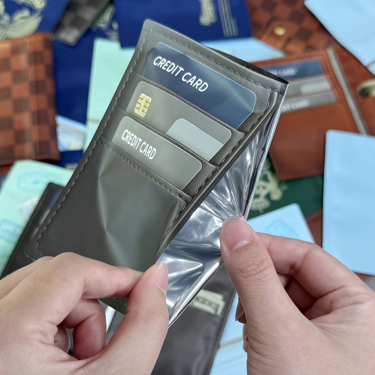 how to make card sleeves to sell Amazon.com: Chivao 4 Packs Wallet Insert Plastic Credit Card Holder Wallet  Credit Card Sleeves for Photo Insert for Bifold or Trifold(6 Pages) :  Clothing, Shoes & Jewelry main image 1