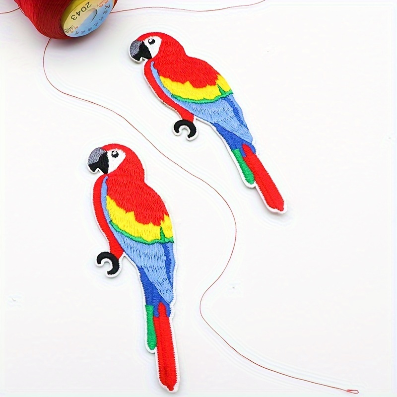 1/2 Pack Embroidered Parrot Patches