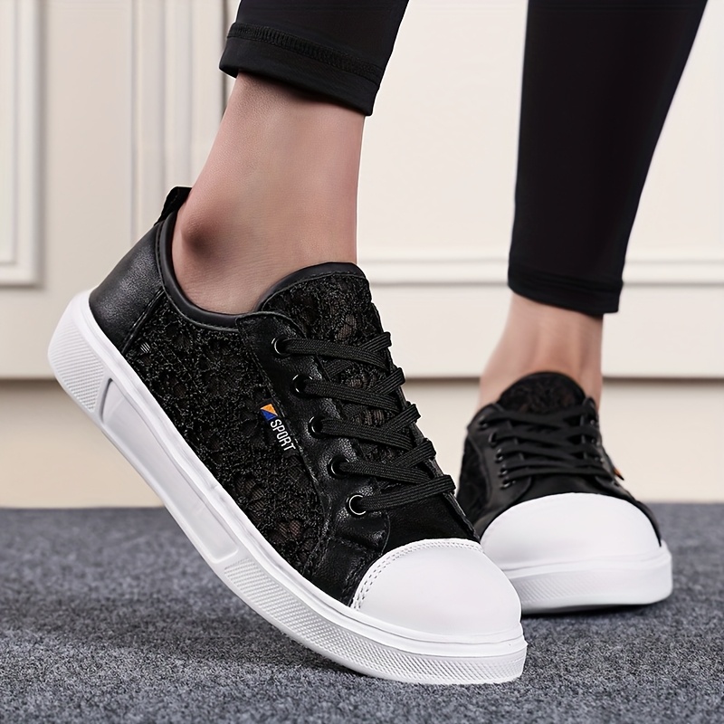 Scarpe Sneakers Pizzo Nere Sneaker NS1 In Pizzo In Nero Da Donna