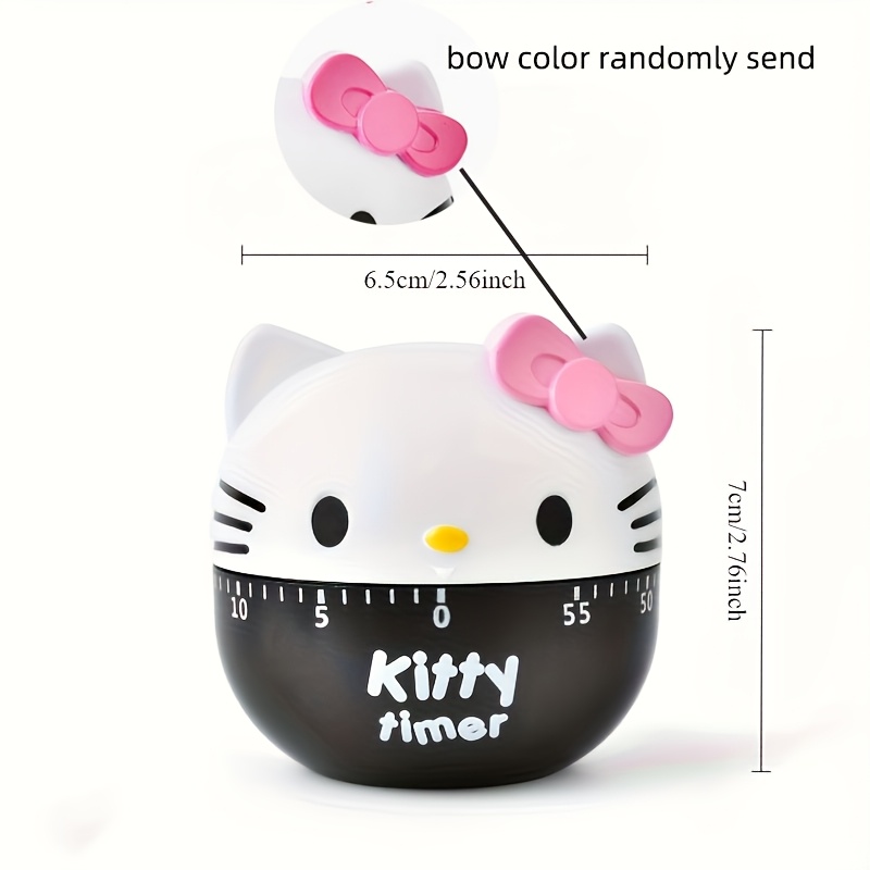 Image of , Random 1pc Pink Timer, 60-minute Kitchen Timer - Fashionable And , Pink Bow Detail, Easy-to-read Dial And Loud Alarm, For Cooking, Baking, Study, Sports Timing - Durable Abs Plastic