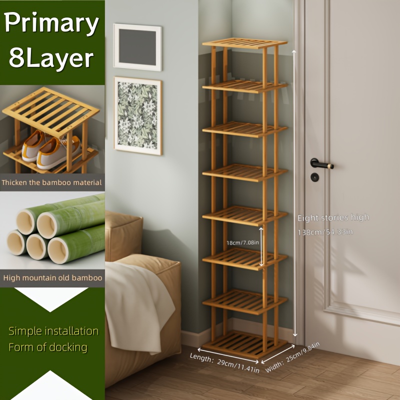 Image of A Bamboo Shoe Rack . Made Of Bamboo. Are 3 To 8 Layers From. Disassembled And Installed At . An For Small Spaces At Home Entrances.