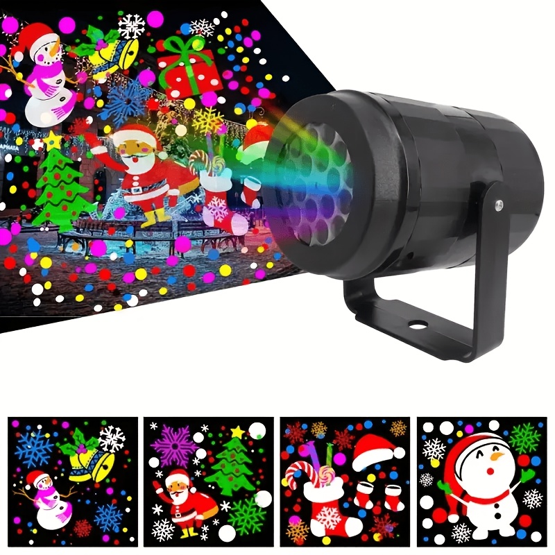 Christmas Projection Light - LED Rotating Effect Decoration, Christmas Atmosphere Decoration Light, USB Power Supply, Indoor Decoration, Party Atmosphere, Colorful Pattern Decoration, Suitable for Christmas Atmosphere Decoration, Christmas Gift