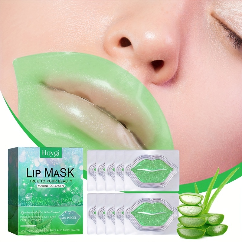 

10pcs Moisturizing Lip Mask, Improves Dry And Rough Lip Skin, Aloe Vera Moisturizing Autumn And Winter Care Lip Mask, Rejuvenates Lips
