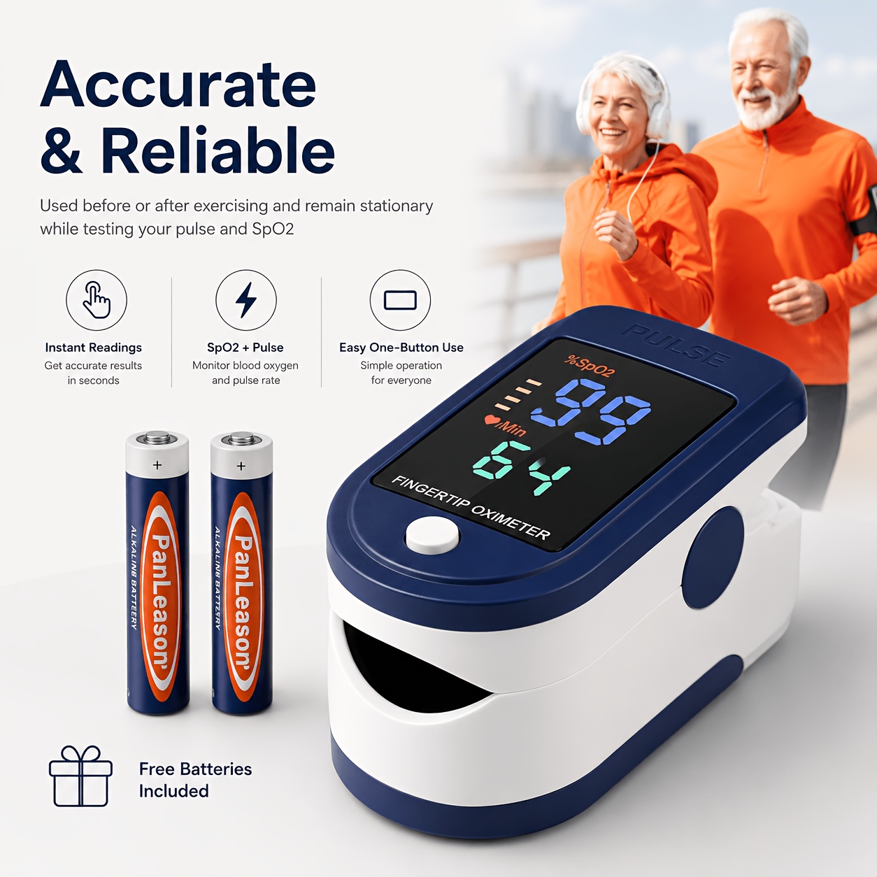 with battery   oximeter fingertip   oximeter heart rate monitor portable   blood oxygen   monitor accurate readings automatic   ideal for home fitness and outdoor use a must have for monitoring