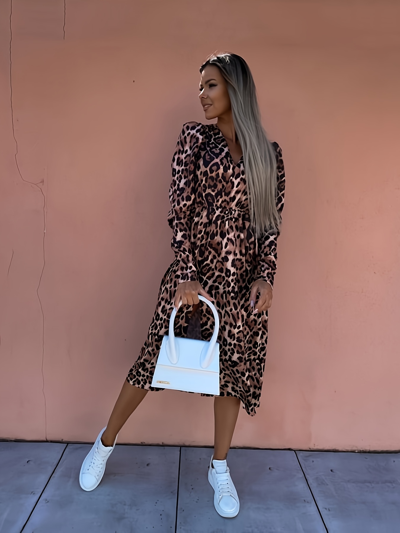 knee length dresses for ladies Lori Green Printed Midi Dress | Women's Clothing main image 0