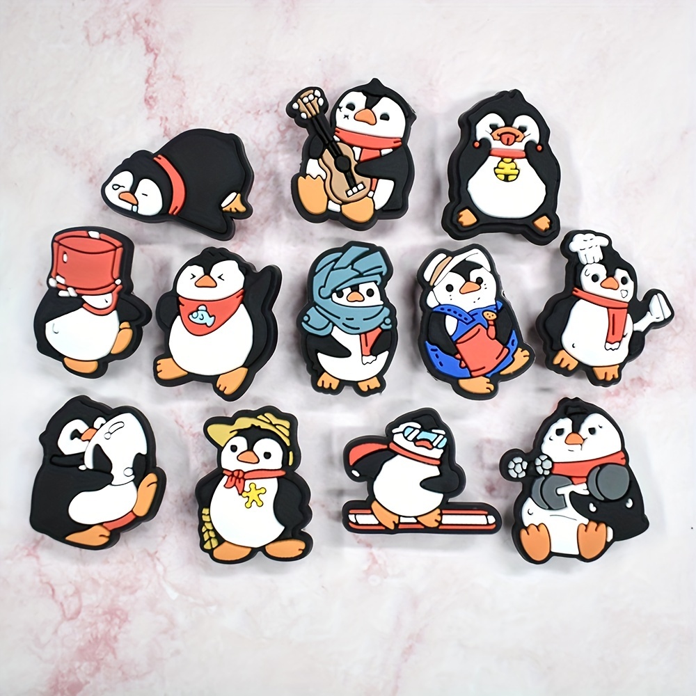 

12pcs, Soft Plastic, Penguin Shoe Charms, Cute Penguins Shoe Accessories, Penguins With Diverse Forms Shoe Decoration Buckles, Suitable For Sandal Garden Shoes, Party Gift