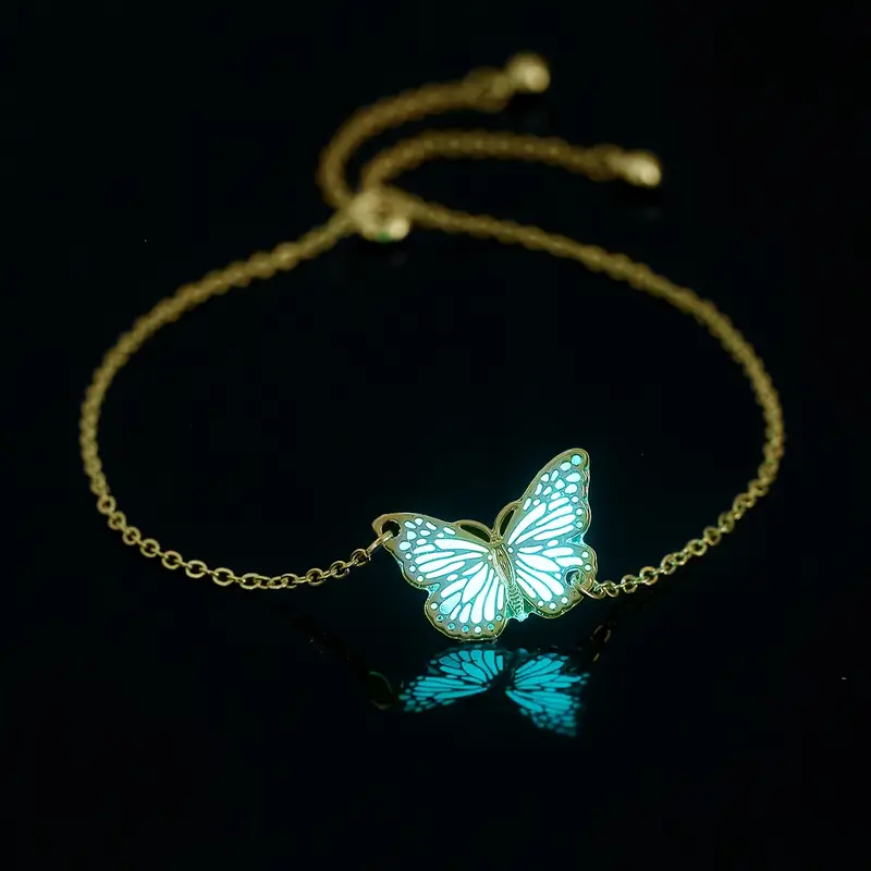 1pc glow in the dark adjustable bracelet for women cute elegant resin silvery plated jewelry daily wear parties and holidays ideal mothers day valentines day gift jewelry Product details 4
