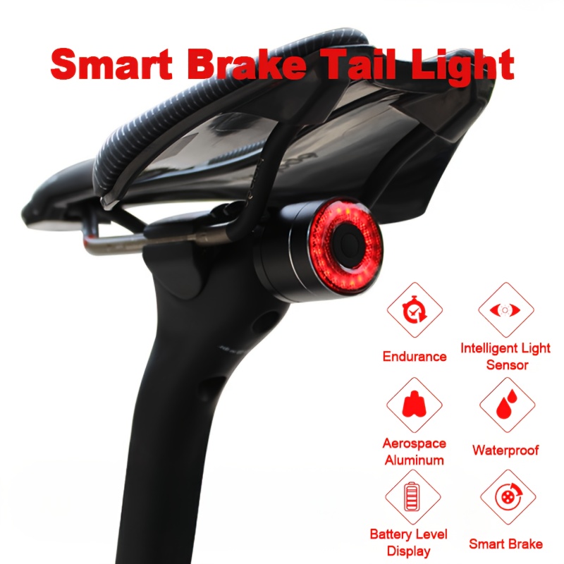 Feu Arrière De Vélo Intelligent – Rechargeable USB-C, Détection De Freinage, étanche, Modes Réglables - 5