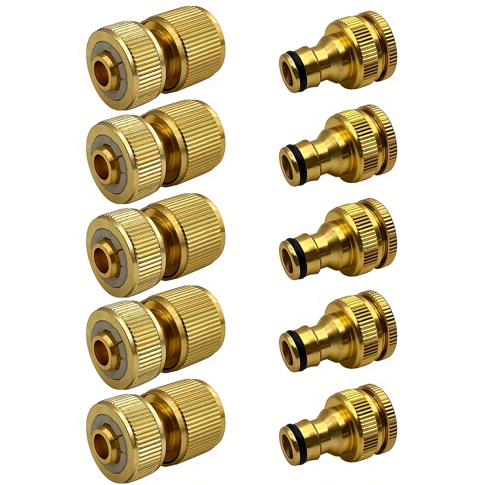 Image of 6pcs/8pcs/10pcs/12pcs/14pcs/16pcs, Eu Standard Aluminum Garden Hose Tap Connector Fitting For 1/2 Inch (21mm) & 3/4 Inch (26.5mm) & Hose End Quick Connector For 1/2-inch(13mm) Hose Pipe
