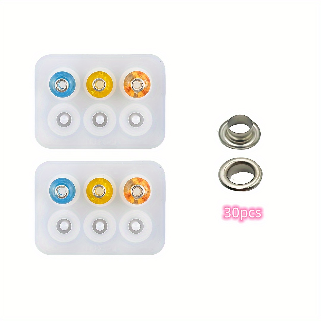 TEMU 2pcs Jewelry Resin Bead Mold Set, Diy Dried Flower Epoxy Ab Glue Round Bead Mold(5mm), Used For Resin Earrings, Bracelet Jewelry Making, Epoxy Craft Decoration Supplies And 30 Washers.