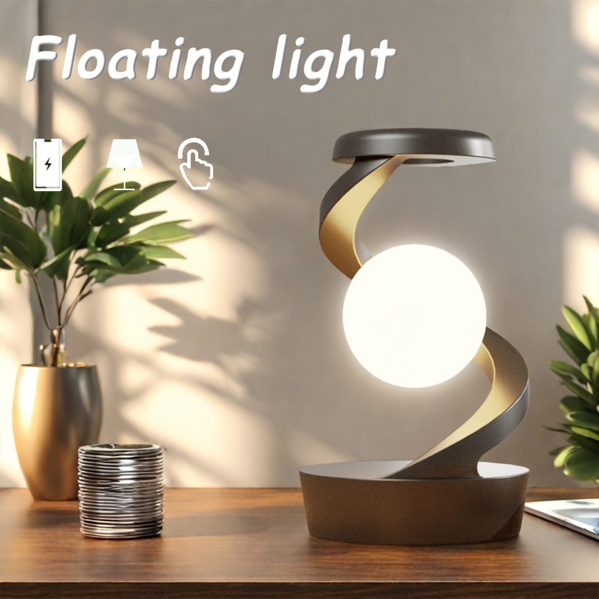 

Creative Desktop Visual Rotating Ambient Light, Smartphone Wireless Charging, Bedroom Living Room Study Home Desk Lamp Night Light, Party Decoration, Valentine's Day Gift