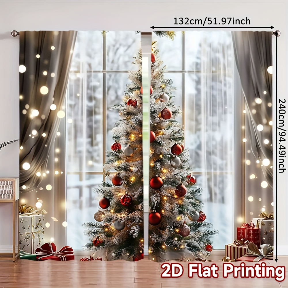 TEMU 2d Flat - 2d Flat - Set Of 2, 2d Flat -filtering Curtains Made Of Durable Polyester, Perfect For A Luxurious European Touch To Your For Home