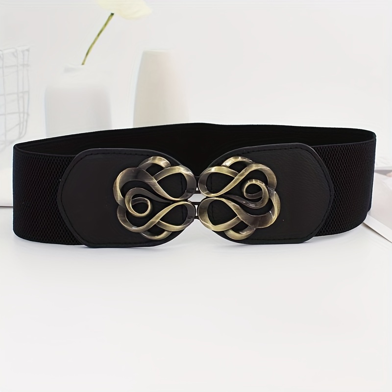 1pc Women's Elastic -colored Adjustable Wide Belt