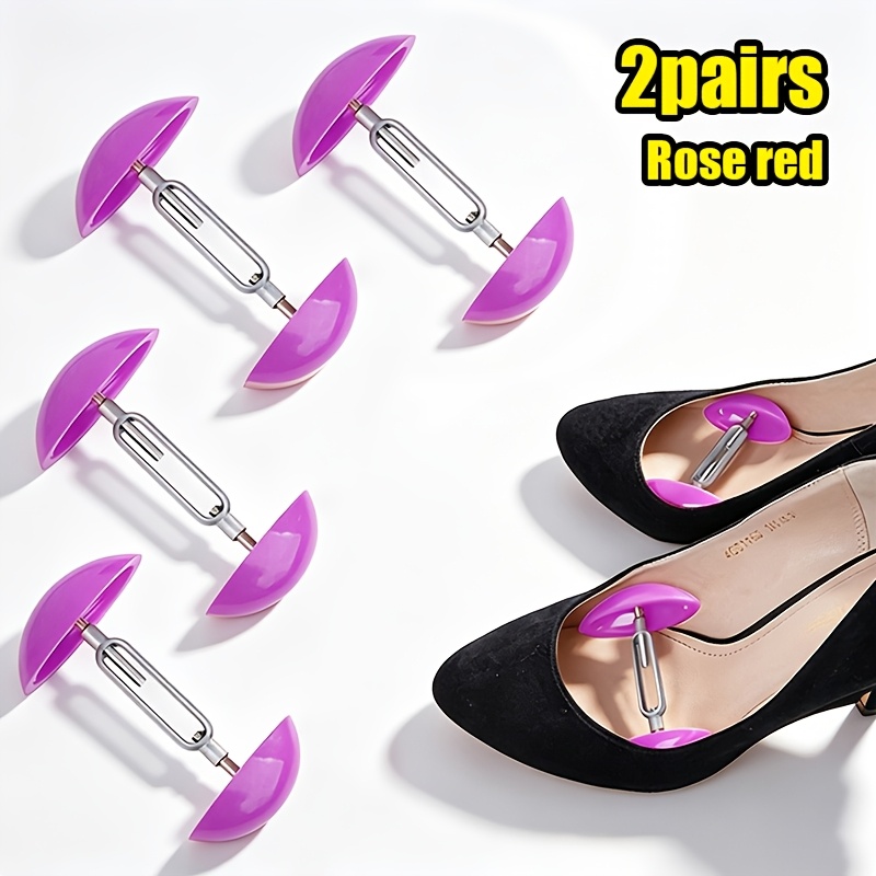 TEMU (4pcs) Of Men's And Women's Small Adjustable Widened Shoe Last Shoe Support, Enlarged Size Anti Wrinkle Plastic Shoe Support Tool Suitable For