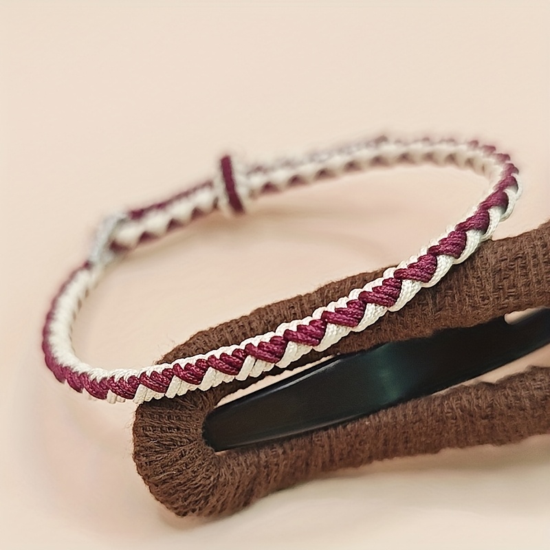 Adjustable Heart Two Tone Rope Bracelet for Daily Wear & Valentine'S Gift