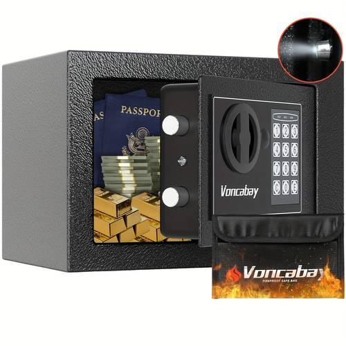 fireproof box with digital keypad and key lock safe with sensor light