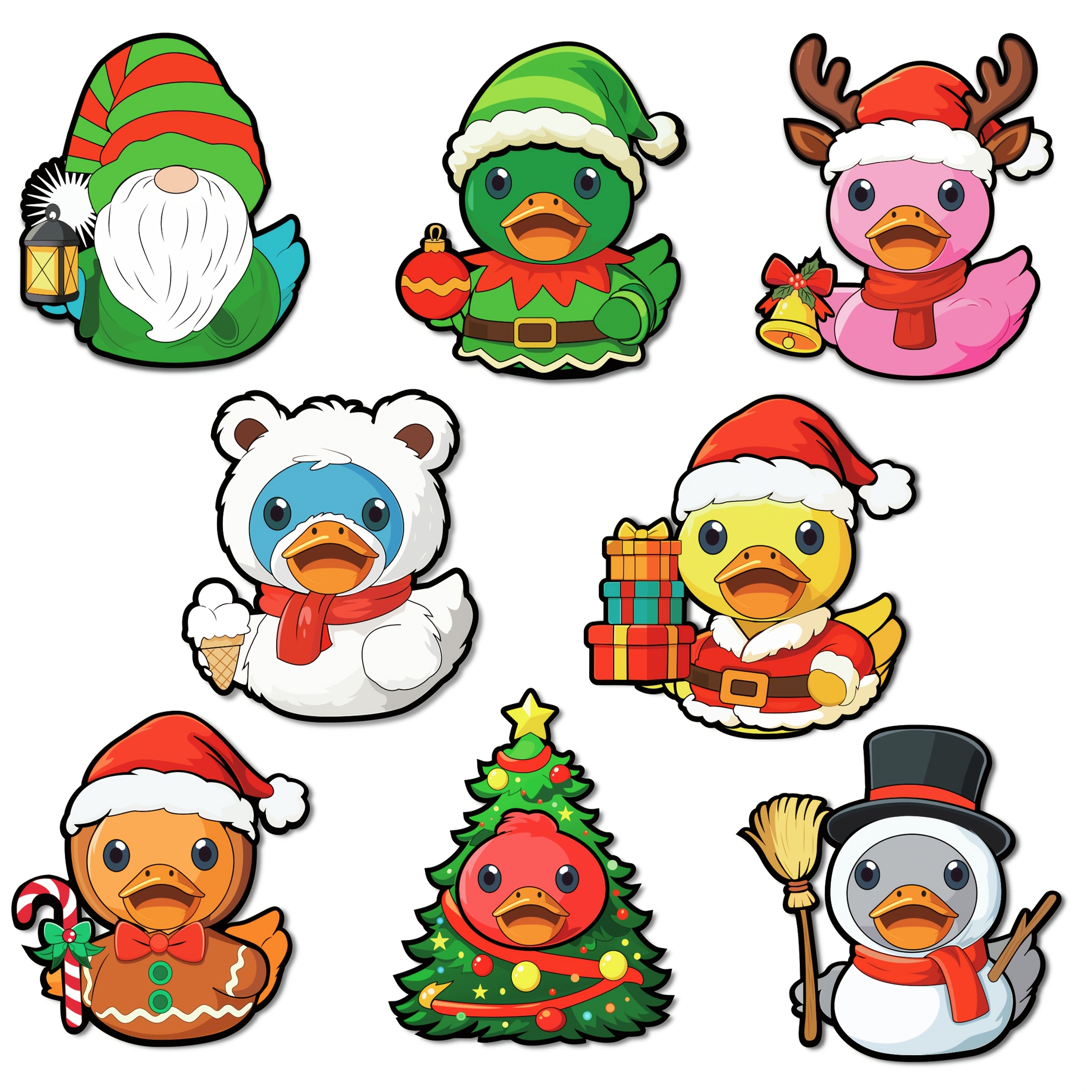 TEMU Gift For Her/him 8 Christmas Duck Cruise Door Magnets, Merry Christmas, Party Gifts, Reusable, Fun Carnival Cruise Cabin Tiles, Suitable For