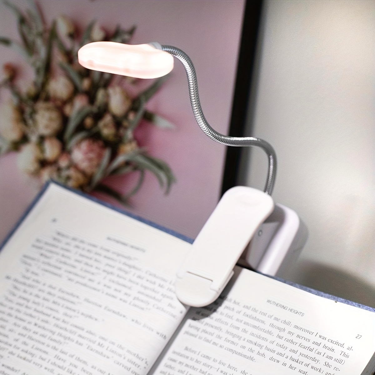 1 Portable Battery-powered Reading Lamp, Adjustable Led Arm Night Reading Light, Small Desktop Reading Lamp, Light Eye-protecting Clip-on Reading Light